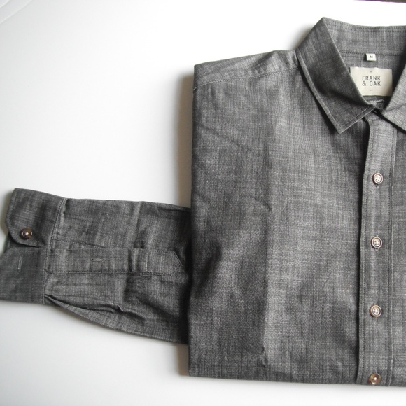 Frank & Oak Grey Solid Long Sleeve - Picture 5 of 8